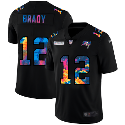 Tampa Bay Buccaneers #12 Tom Brady Men's Nike Multi-Color Black 2020 NFL Crucial Catch Vapor Untouchable Limited Jersey Men's